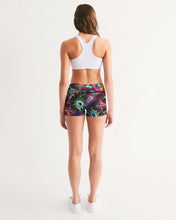GRAFFITI Women's Mid-Rise Yoga Shorts