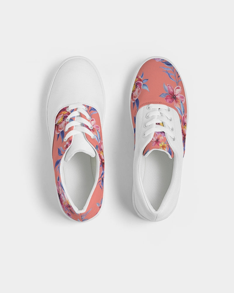 Forbidden Floral  Women's Lace Up Canvas Shoe